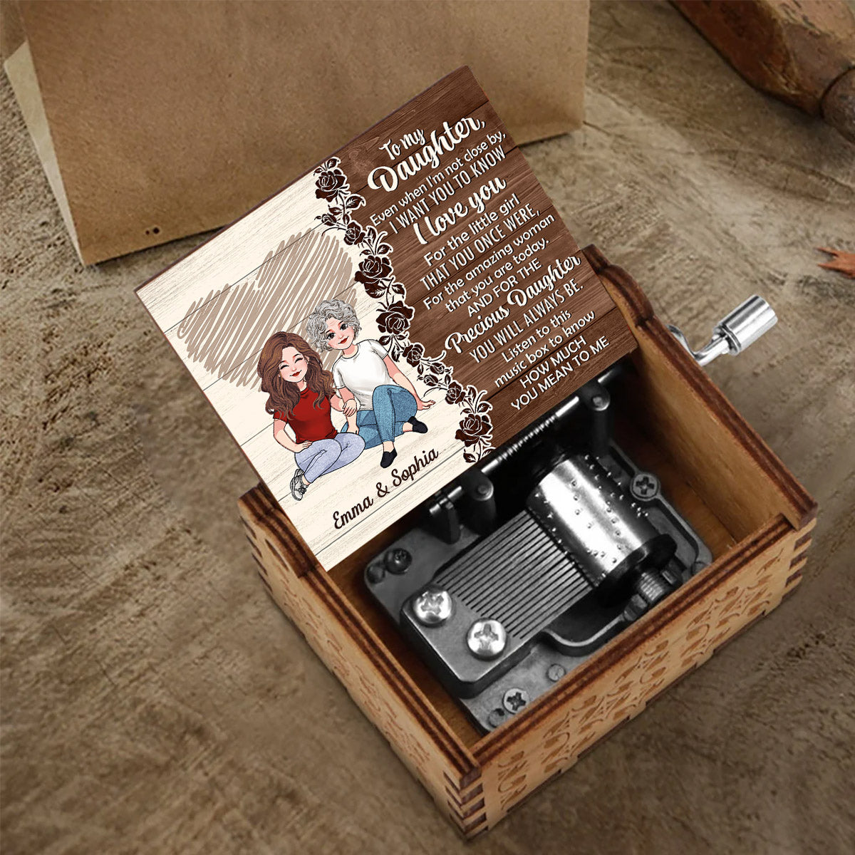 How Much You Mean - Personalized Mother's day Mother Hand Crank Music Box