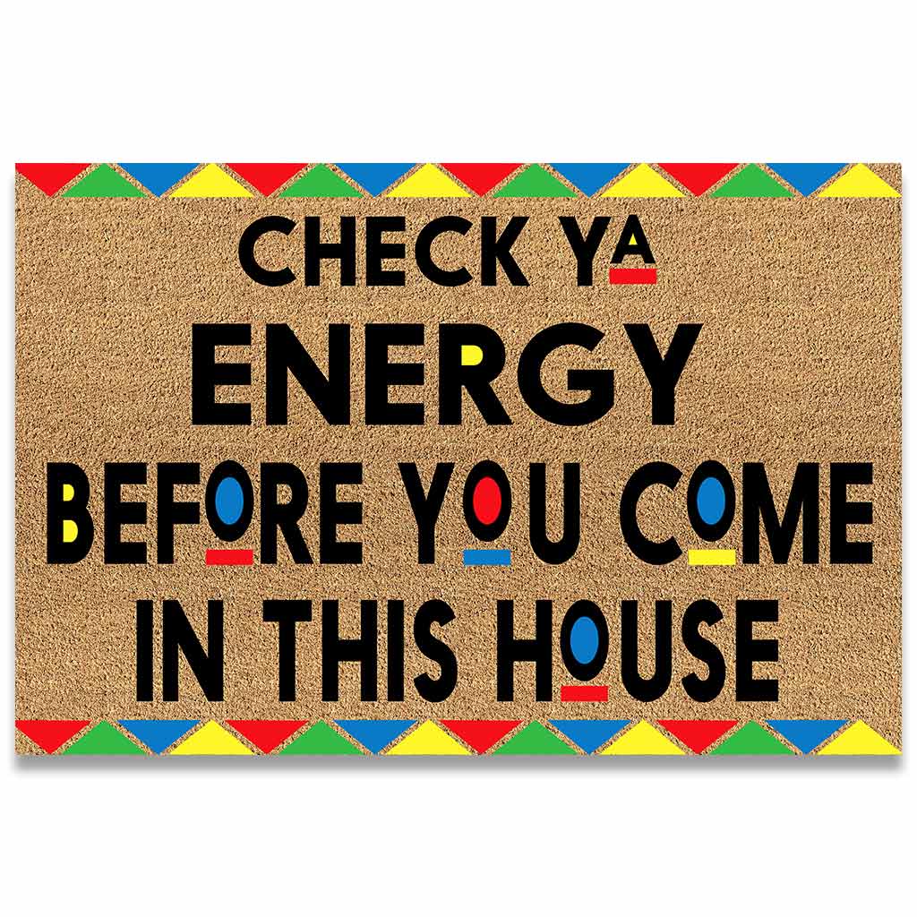 Check Ya Energy  - African American Doormat 062021