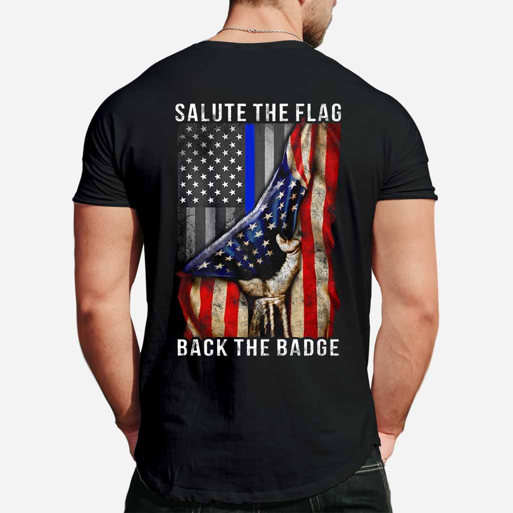Salute The Flag - Police Officer T-shirt And Hoodie 0621