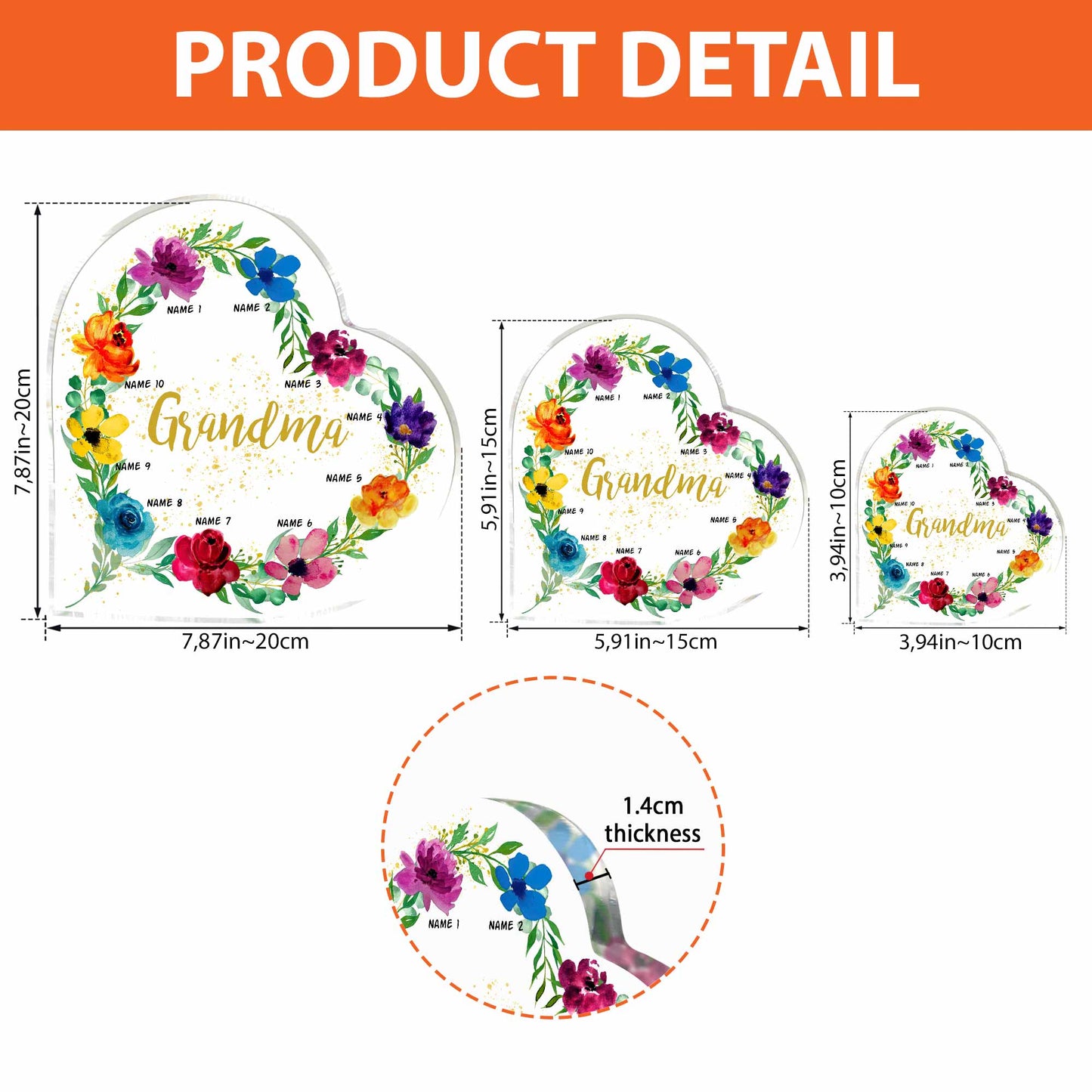 Grandma - Personalized Grandma Custom Shaped Acrylic Plaque