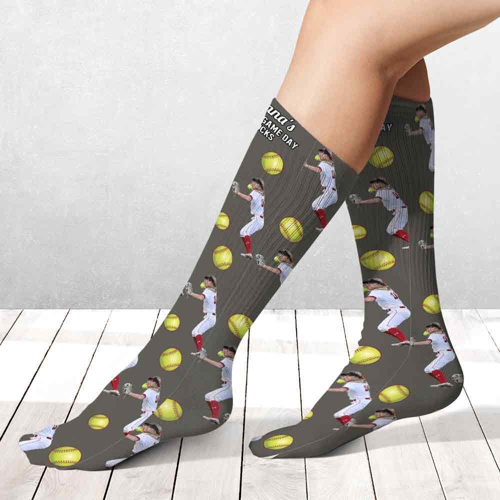 Lucky Game Day Socks - Personalized Softball Socks