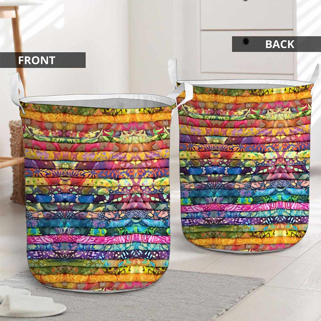 Stack Of Fabric - Quilting 3D Pattern Print Storage Basket