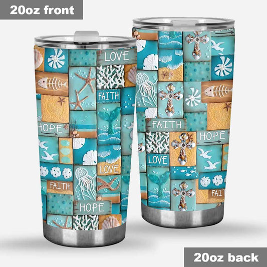 Faith Hope Love - Sea Lover 3D Pattern Print Tumbler