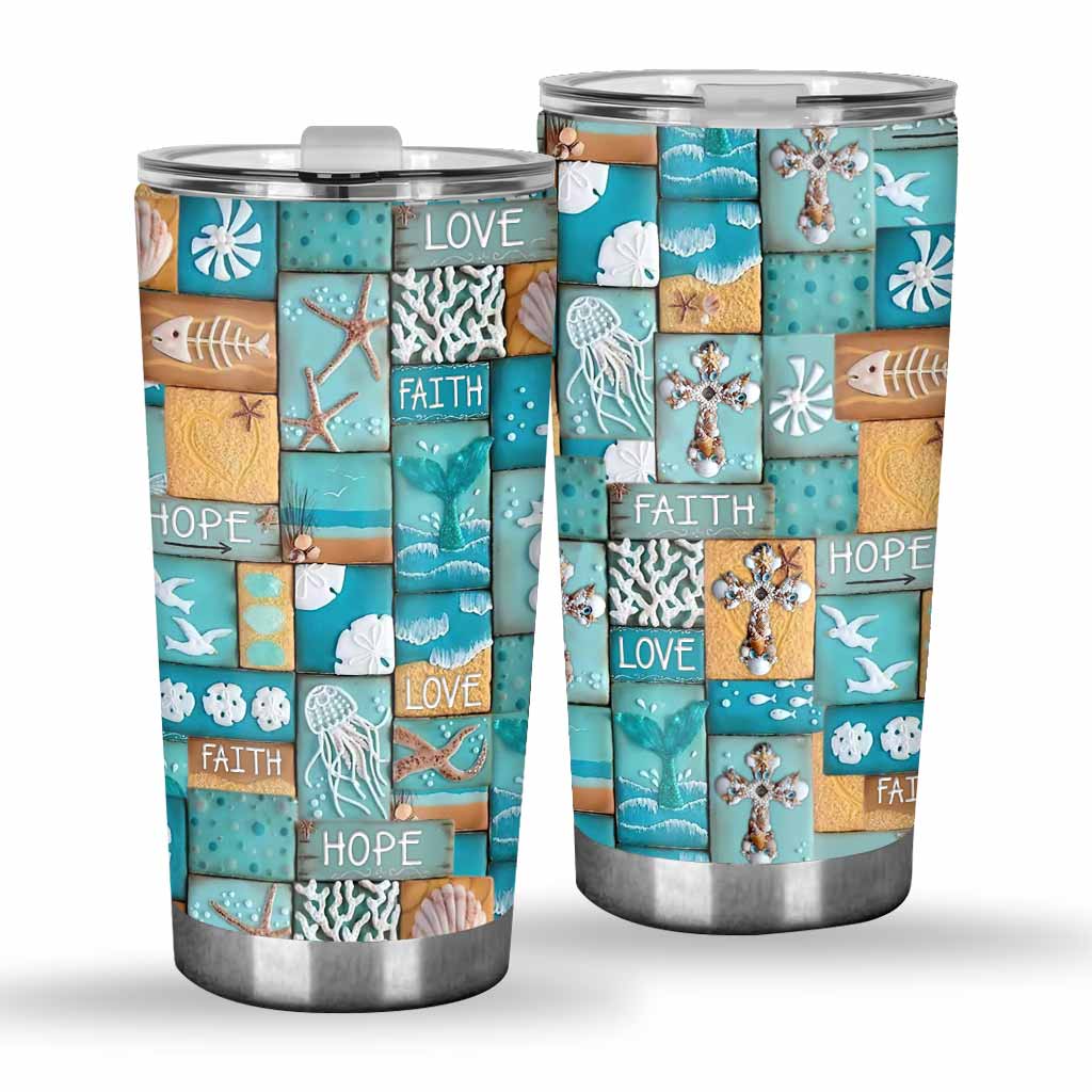 Faith Hope Love - Sea Lover 3D Pattern Print Tumbler