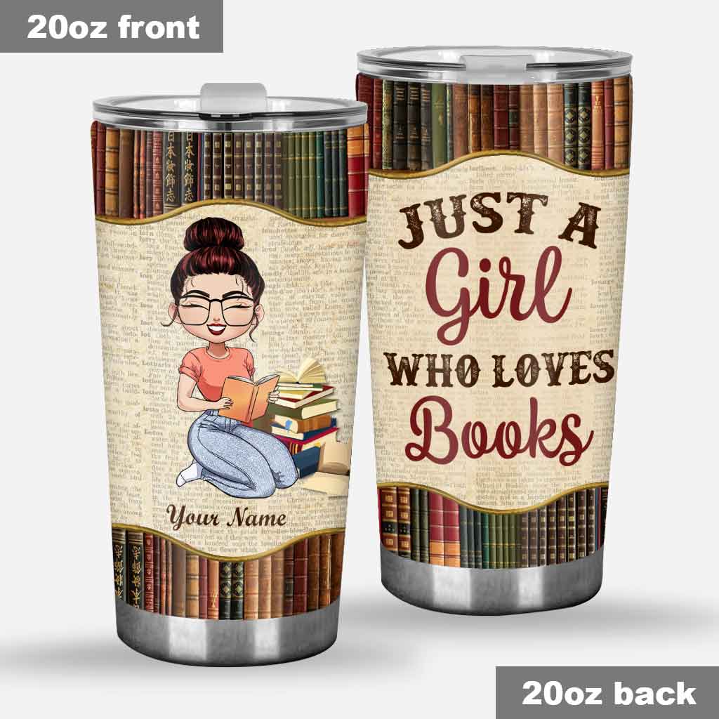 Just A Girl - Personalized Book Tumbler