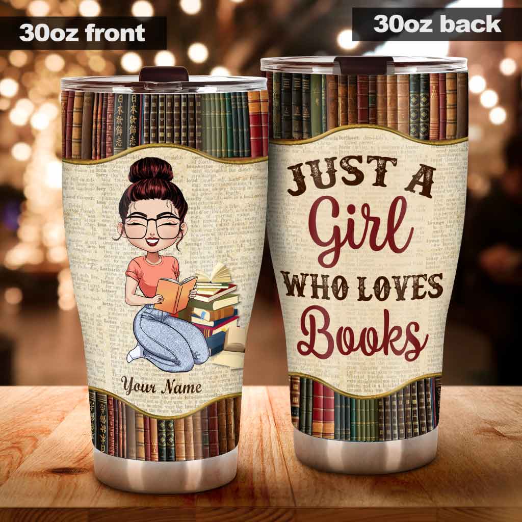 Just A Girl - Personalized Book Tumbler