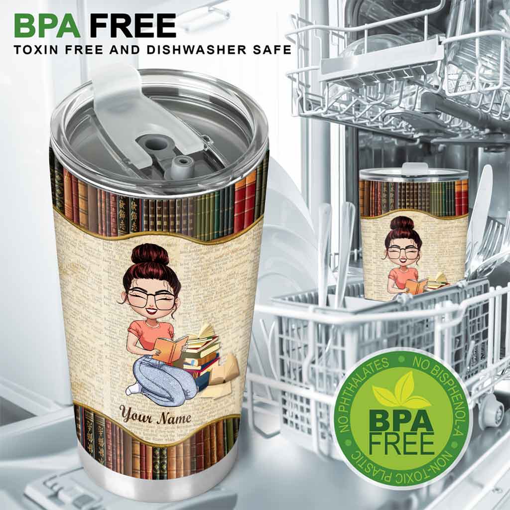 Just A Girl - Personalized Book Tumbler