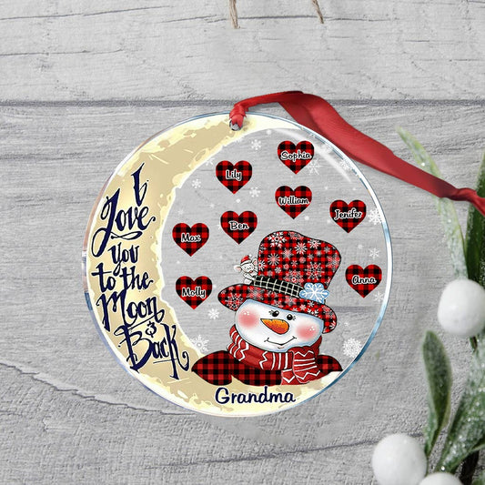 I Love You To The Moon - Gift for grandma, grandpa, mom, dad - Personalized Ornament