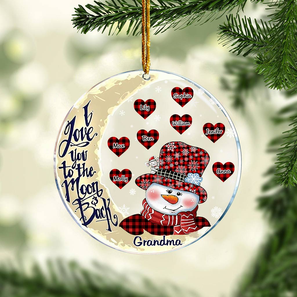 I Love You To The Moon - Gift for grandma, grandpa, mom, dad - Personalized Ornament