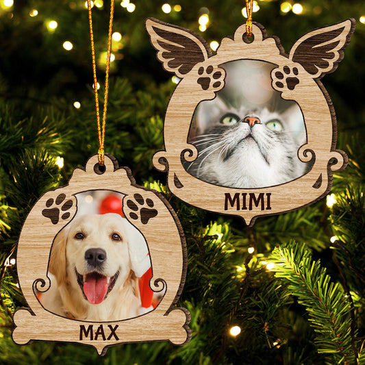 Lovely Cat Dog Paws - Personalized Christmas Ornament (Printed On Both Sides)