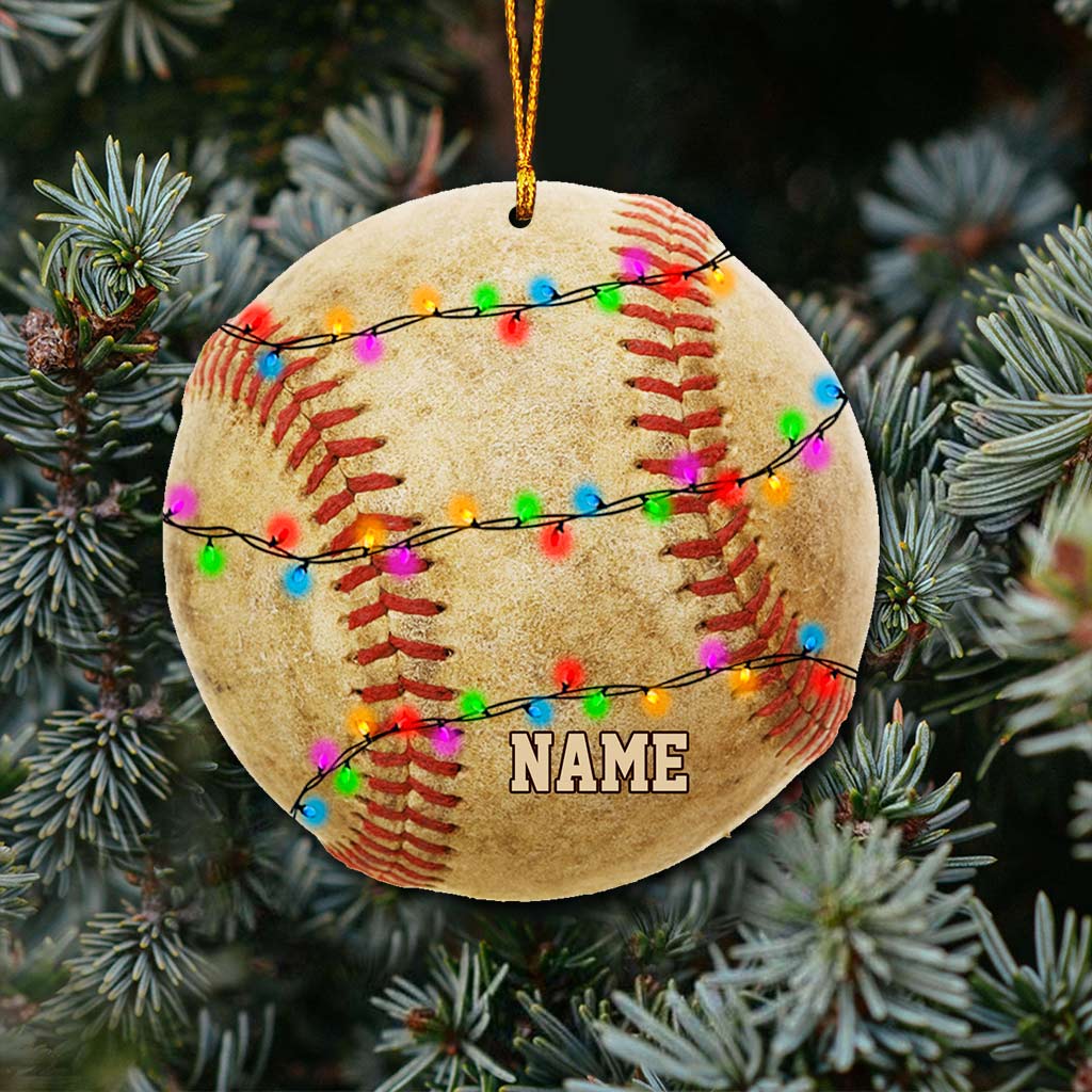Baseball Lovers - Personalized Christmas Ornament (Printed On Both Sides)