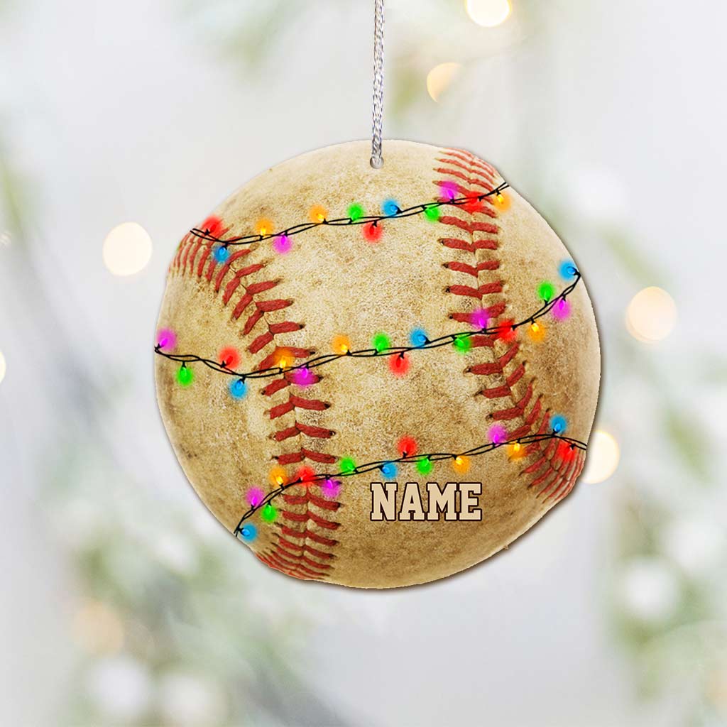 Baseball Lovers - Personalized Christmas Ornament (Printed On Both Sides)