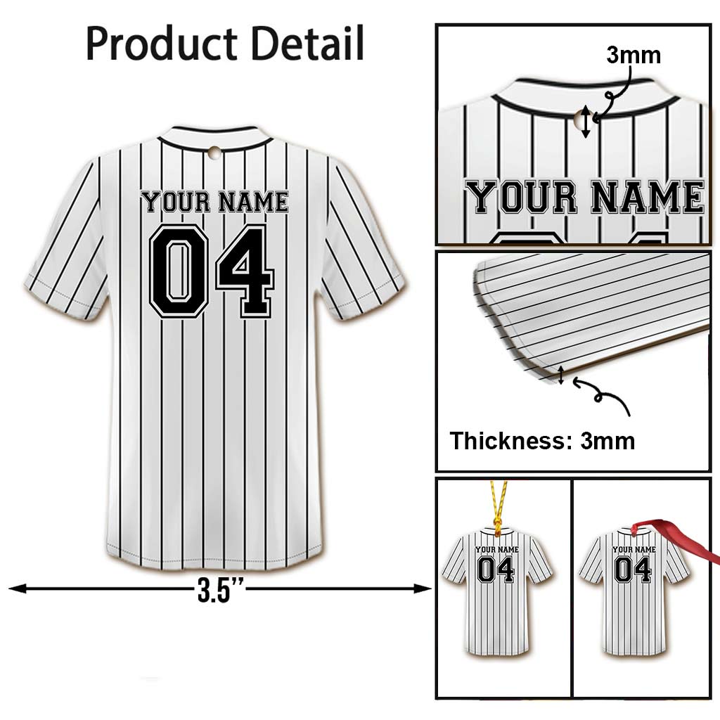 Baseball Lovers - Personalized Christmas Ornament (Printed On Both Sides)