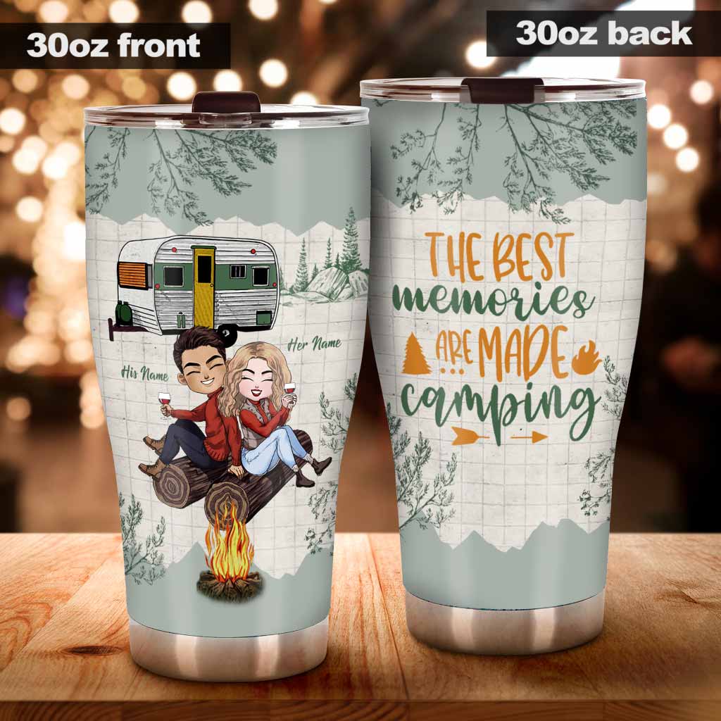The Best Memories Are Made Camping - Personalized Couple Tumbler