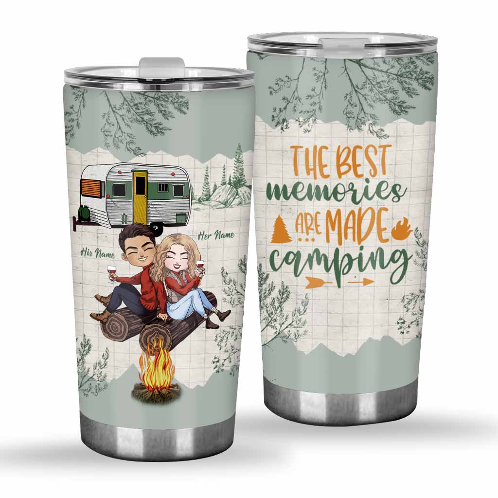 The Best Memories Are Made Camping - Personalized Couple Tumbler