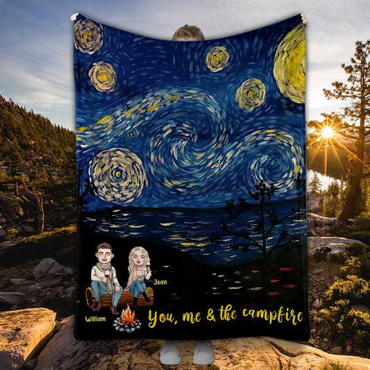 You Me And The Campfire - Personalized Couple Camping Blanket