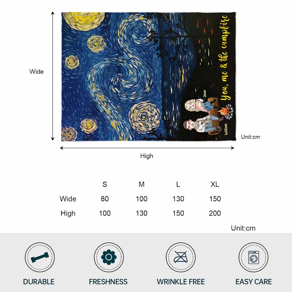 You Me And The Campfire - Personalized Couple Camping Blanket