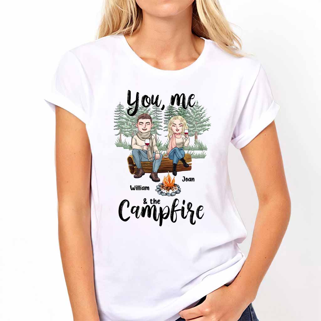 You Me And The Campfire - Personalized Couple Camping T-shirt and Hoodie