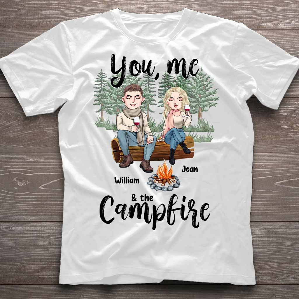 You Me And The Campfire - Personalized Couple Camping T-shirt and Hoodie