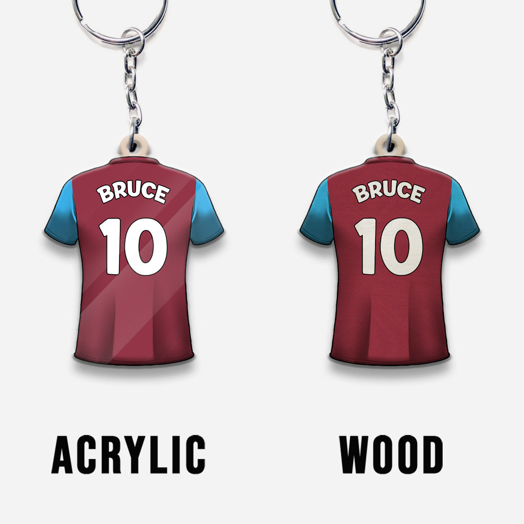 Daddy’s Team - Personalized Father Keychain (Printed On Both Sides)