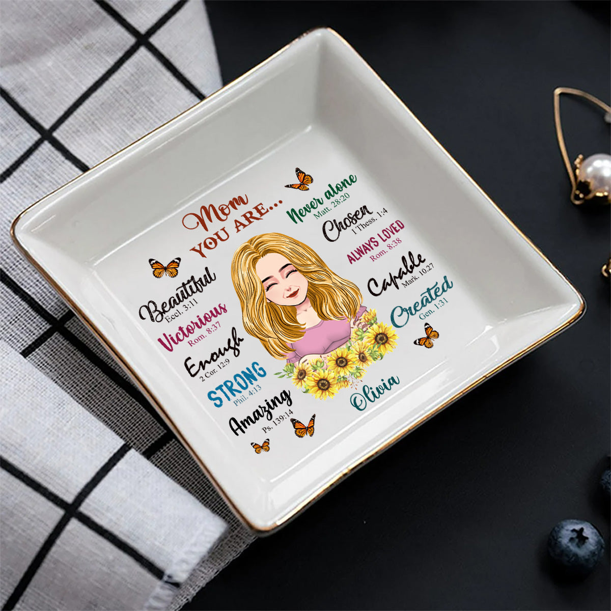 You Are Beautiful - Personalized Mother's Day Mother Jewelry Dish