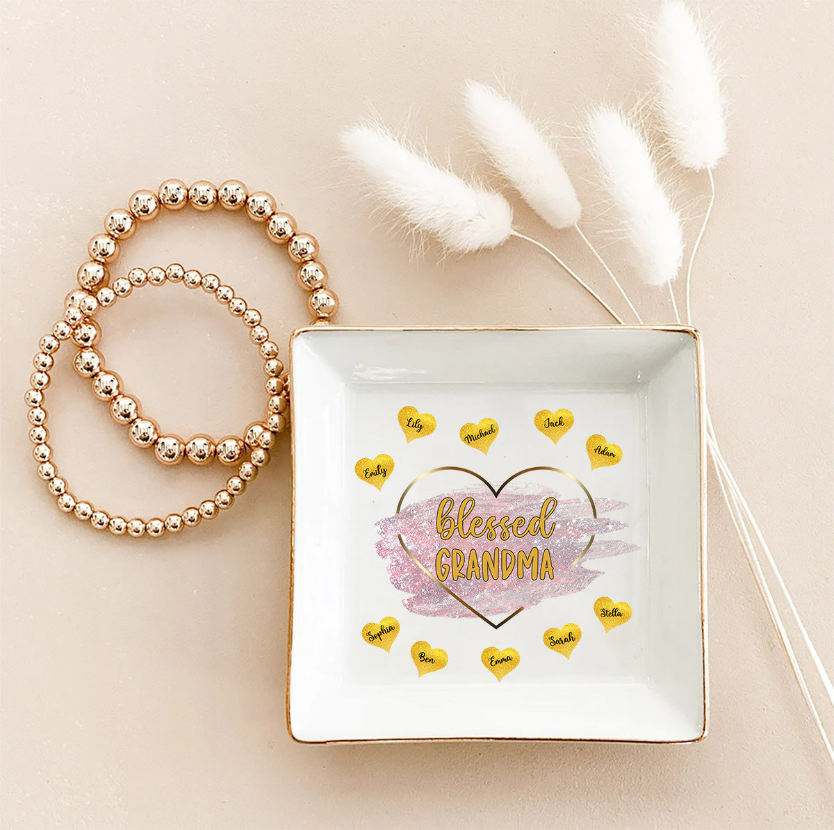 Blessed Grandma - Gift for mom, grandma - Personalized Jewelry Dish