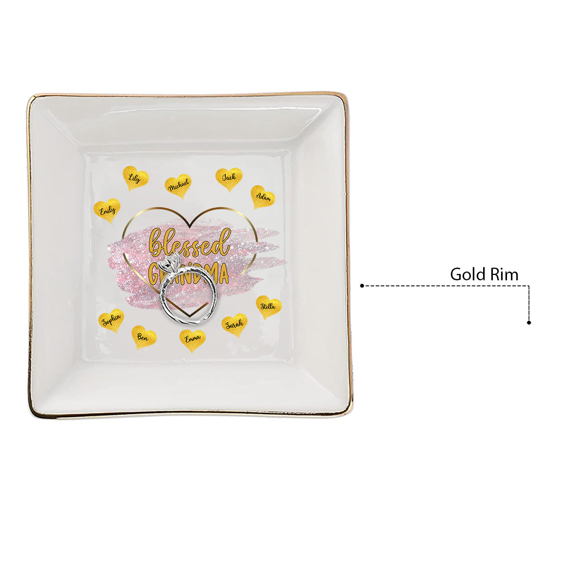 Blessed Grandma - Gift for mom, grandma - Personalized Jewelry Dish