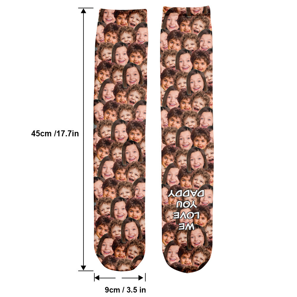 Love You Dad - Gift for dad, grandma, grandpa, mom, uncle, aunt, brother, sister, son, daughter, granddaughter, grandson, husband, wife, boyfriend, girlfriend - Personalized Socks