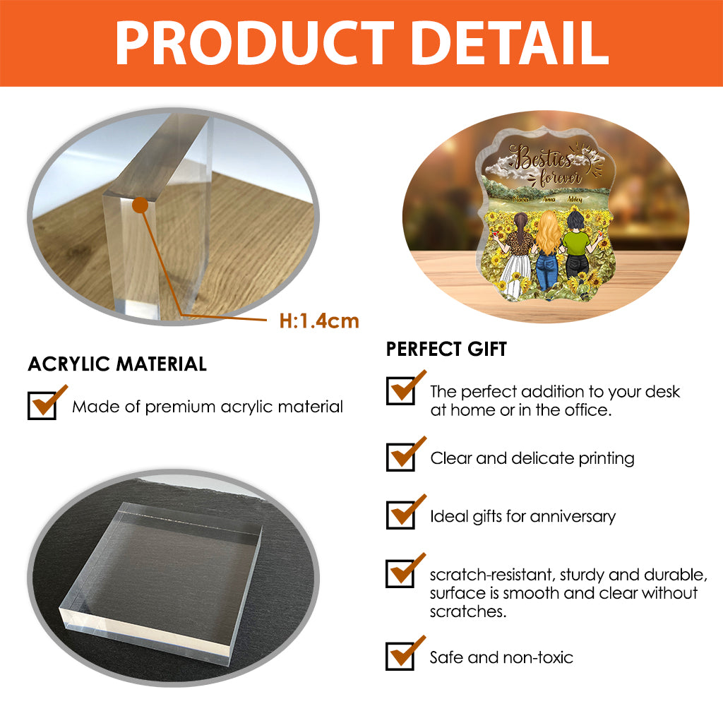 Bestie Forever - Bestie gift for sister - Personalized Custom Shaped Acrylic Plaque