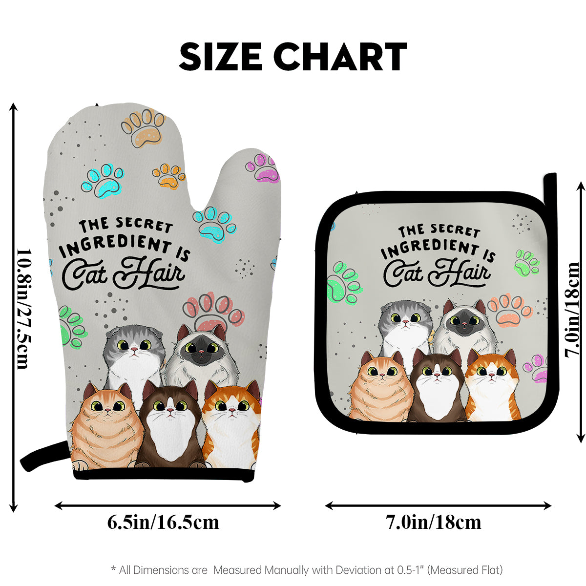 The Secret Ingredient - Personalized Baking Oven Mitts & Pot Holder Set