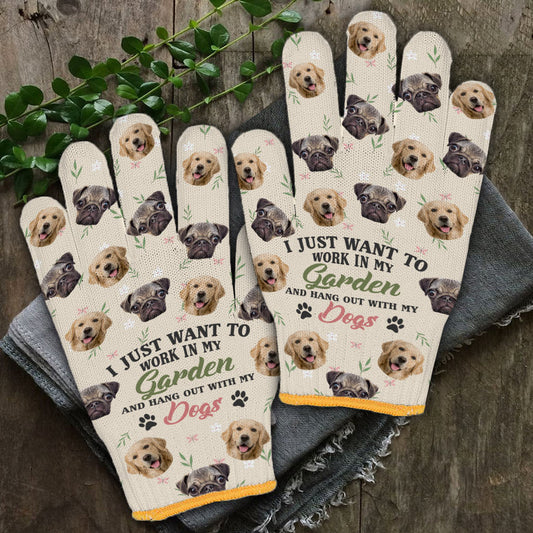 I Just Want To Work In My Garden And Hang Out - Personalized Gardening Garden Gloves