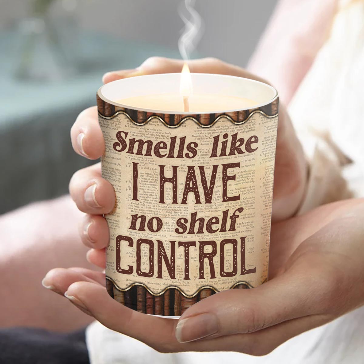 Smells Like I Have No Shelf Control - Personalized Book Candle With Wooden Lid