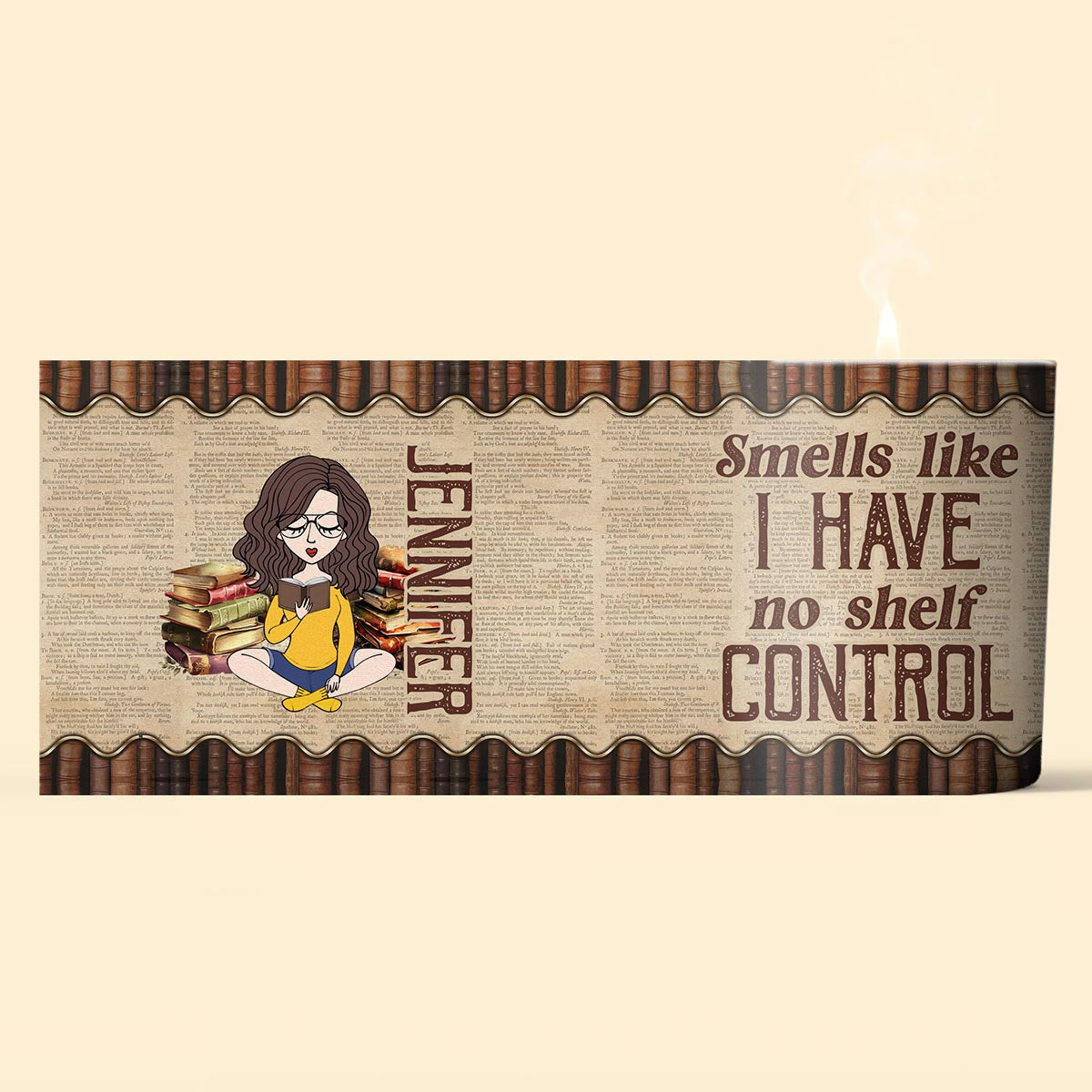 Smells Like I Have No Shelf Control - Personalized Book Candle With Wooden Lid