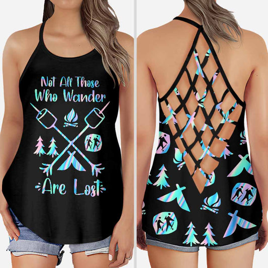 Not All Those Who Wander Are Lost - Camping Cross Tank Top