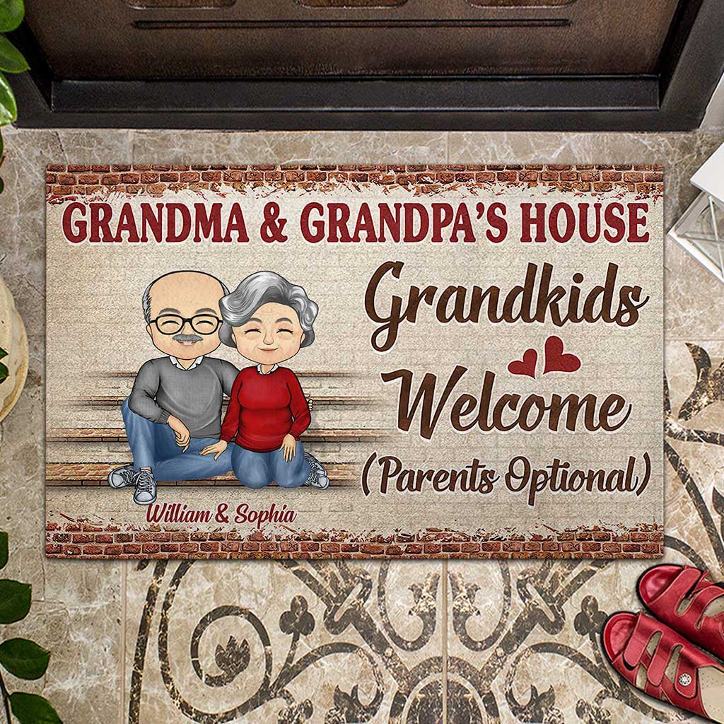 Grandma And Grandpa's House - Personalized Grandma Doormat