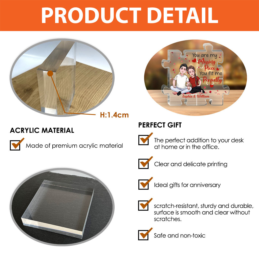 You Are My Missing Piece - Personalized Couple Custom Shaped Acrylic Plaque