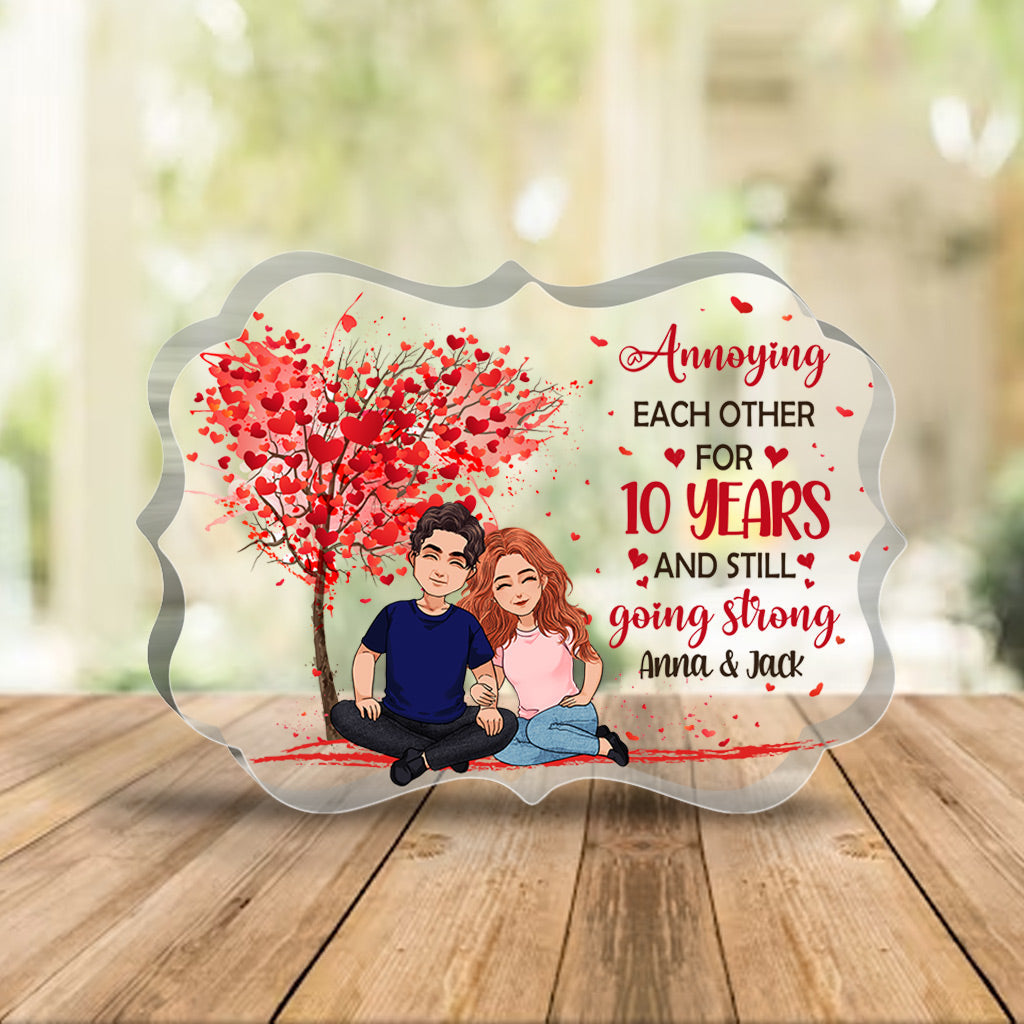 Annoying Each Other - Personalized Couple Couple Custom Shaped Acrylic Plaque