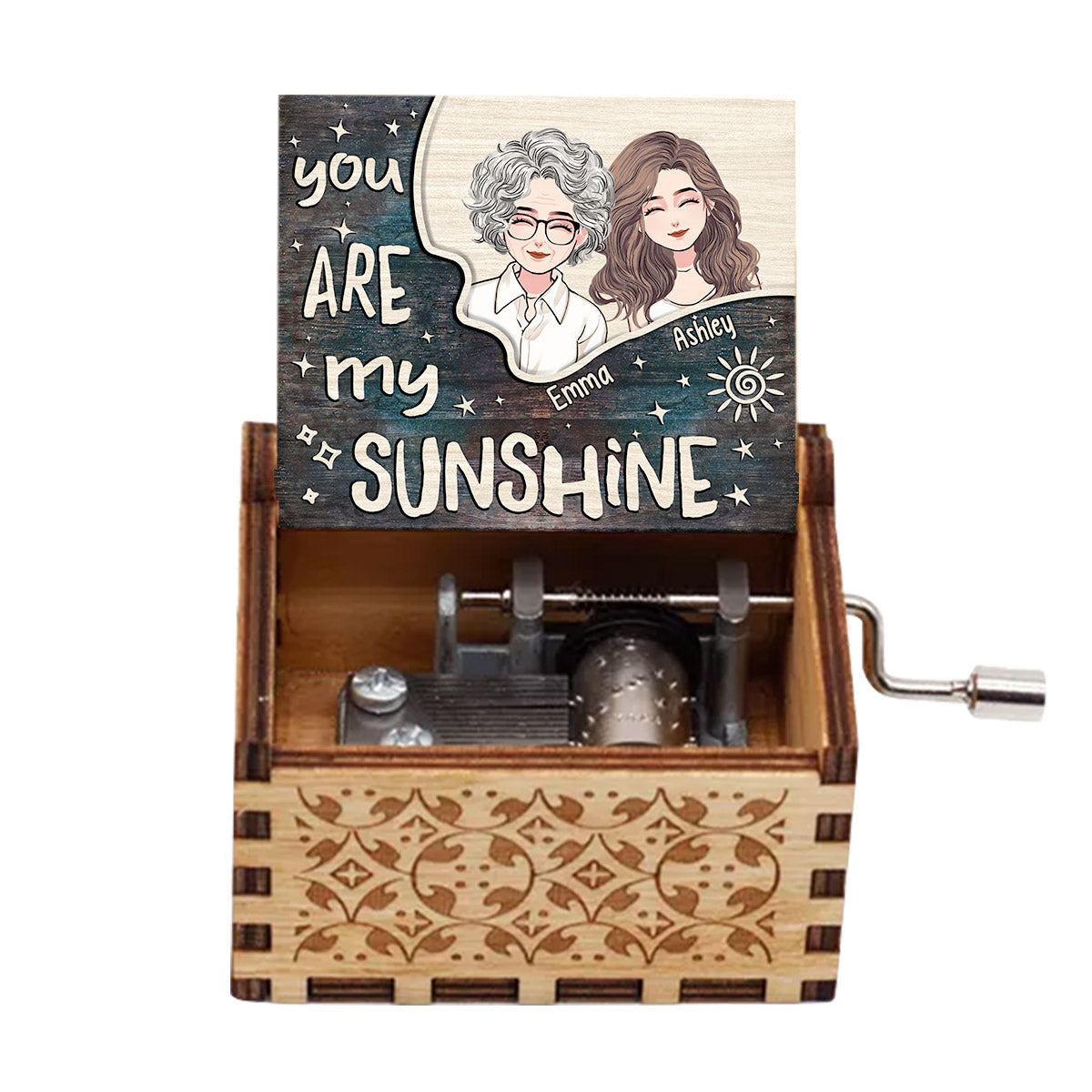 You Are My Sunshine - Personalized Mother's Day Mother Hand Crank Music Box