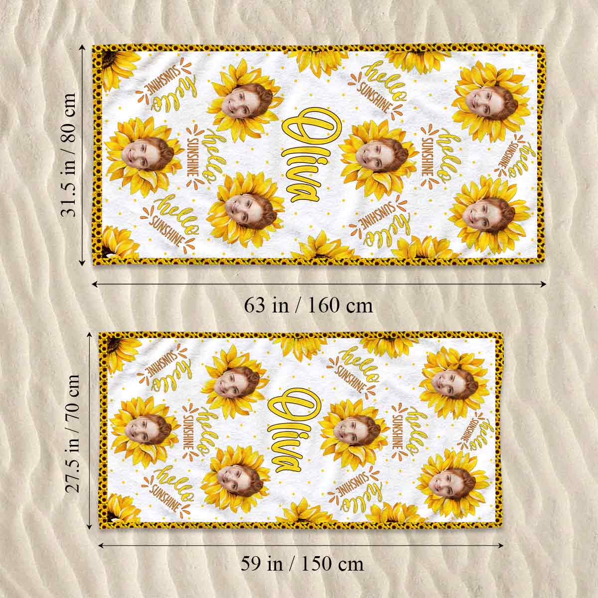 Hello Sunshine - Personalized Sea Lover Beach Towel