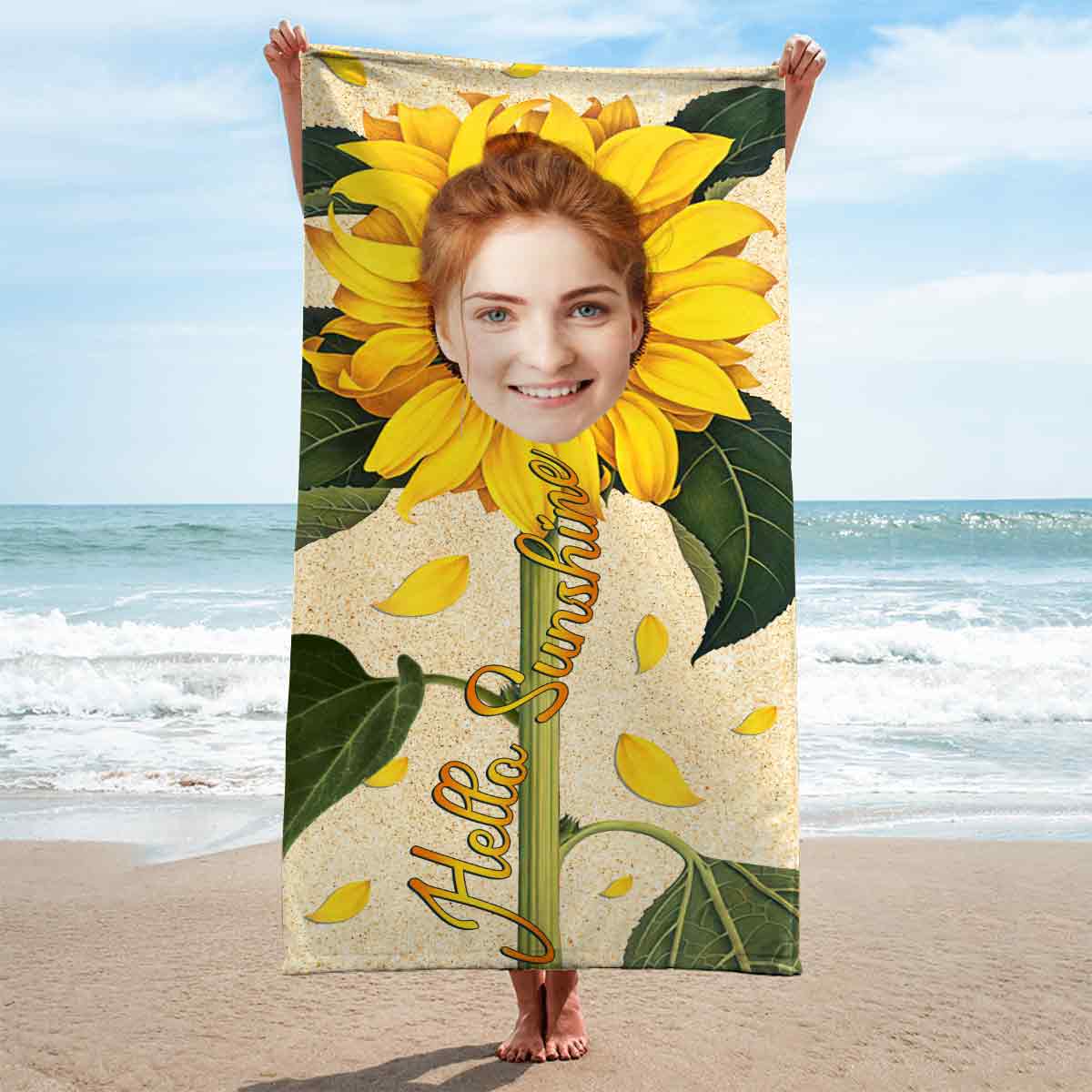 Hello Sunshine - Personalized Sea Lover Beach Towel