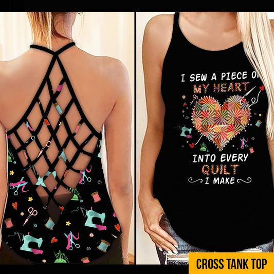 I Sew A Piece Of My Heart - Quilting Cross Tank Top