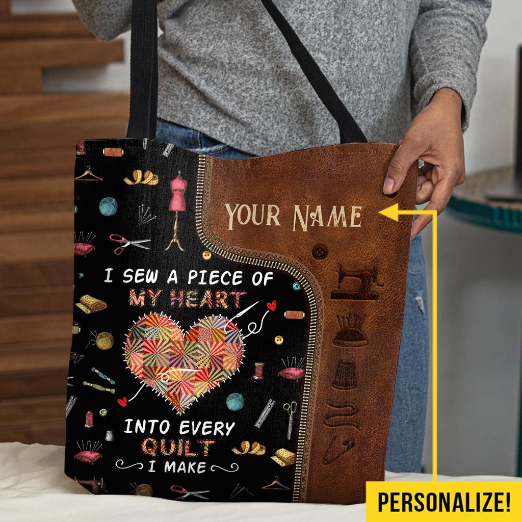 Into Every Quilt I Make Personalized Tote Bag