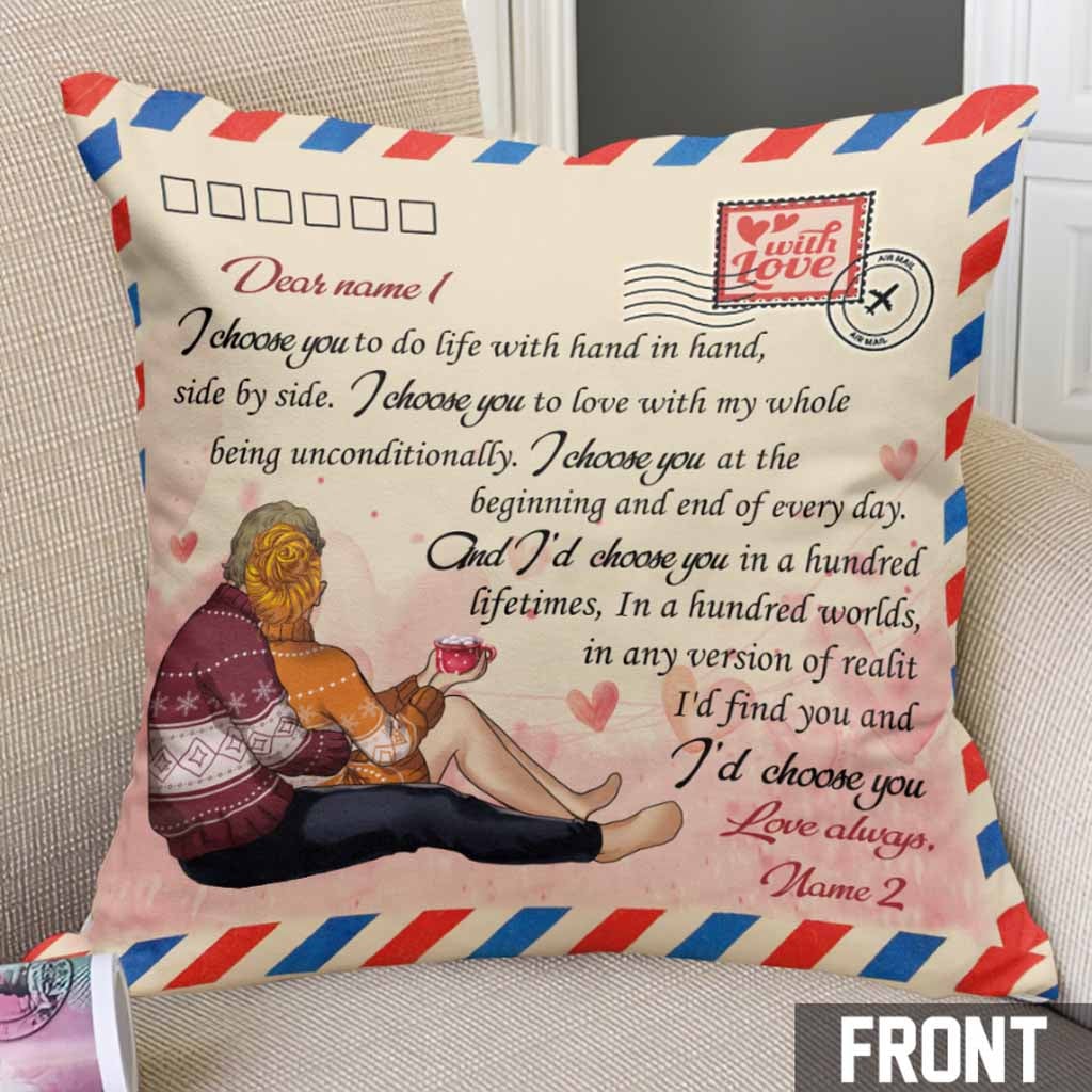 I Choose You Love Couple - Personalized Throw Pillow