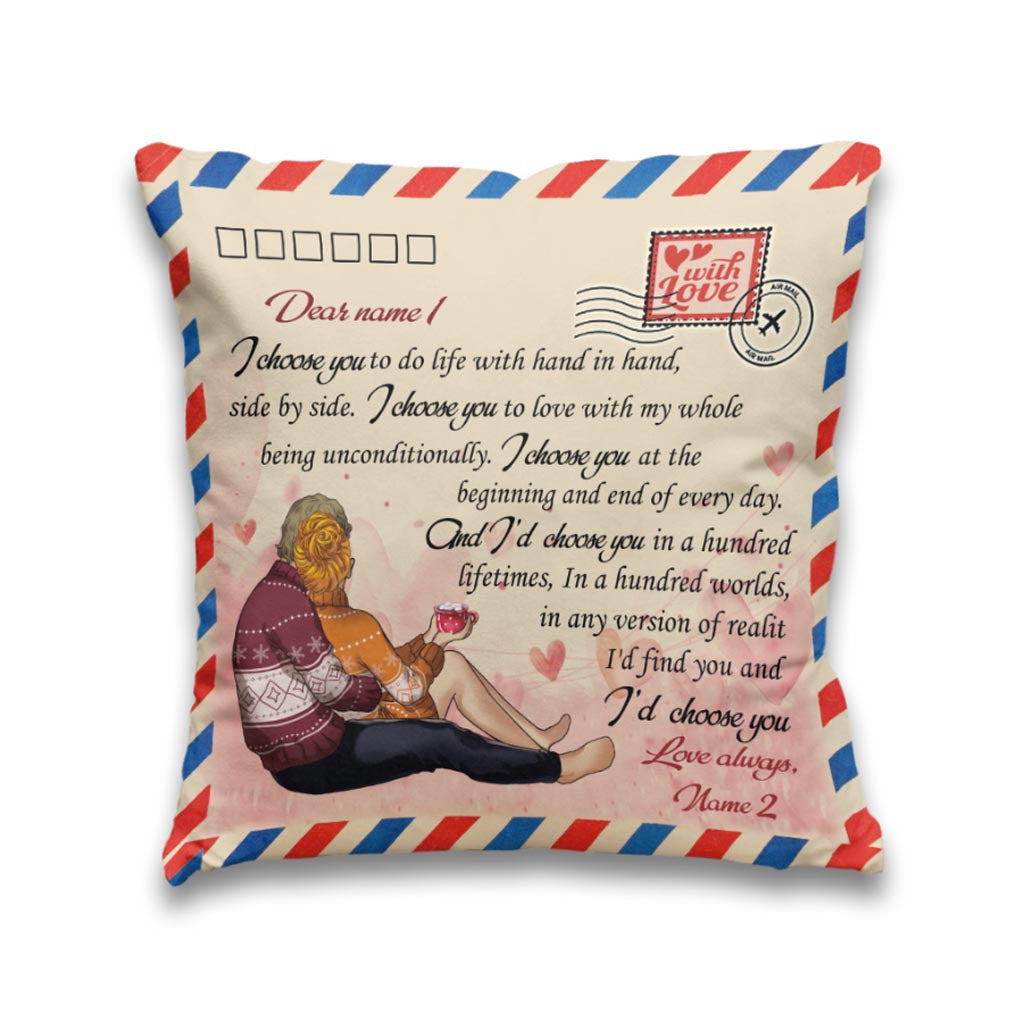 I Choose You Love Couple - Personalized Throw Pillow