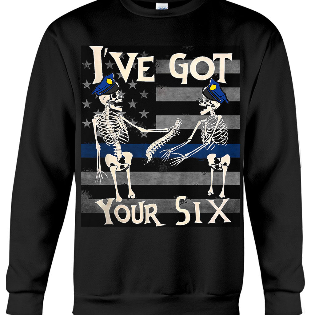 I've Got Your Six Funny Skeletons Halloween - Police Officer T-shirt And Hoodie