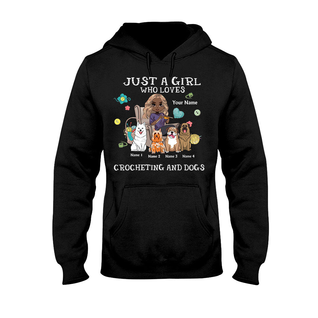 Just A Girl Who Loves Crocheting And Dogs - Personalized T-shirt and Hoodie