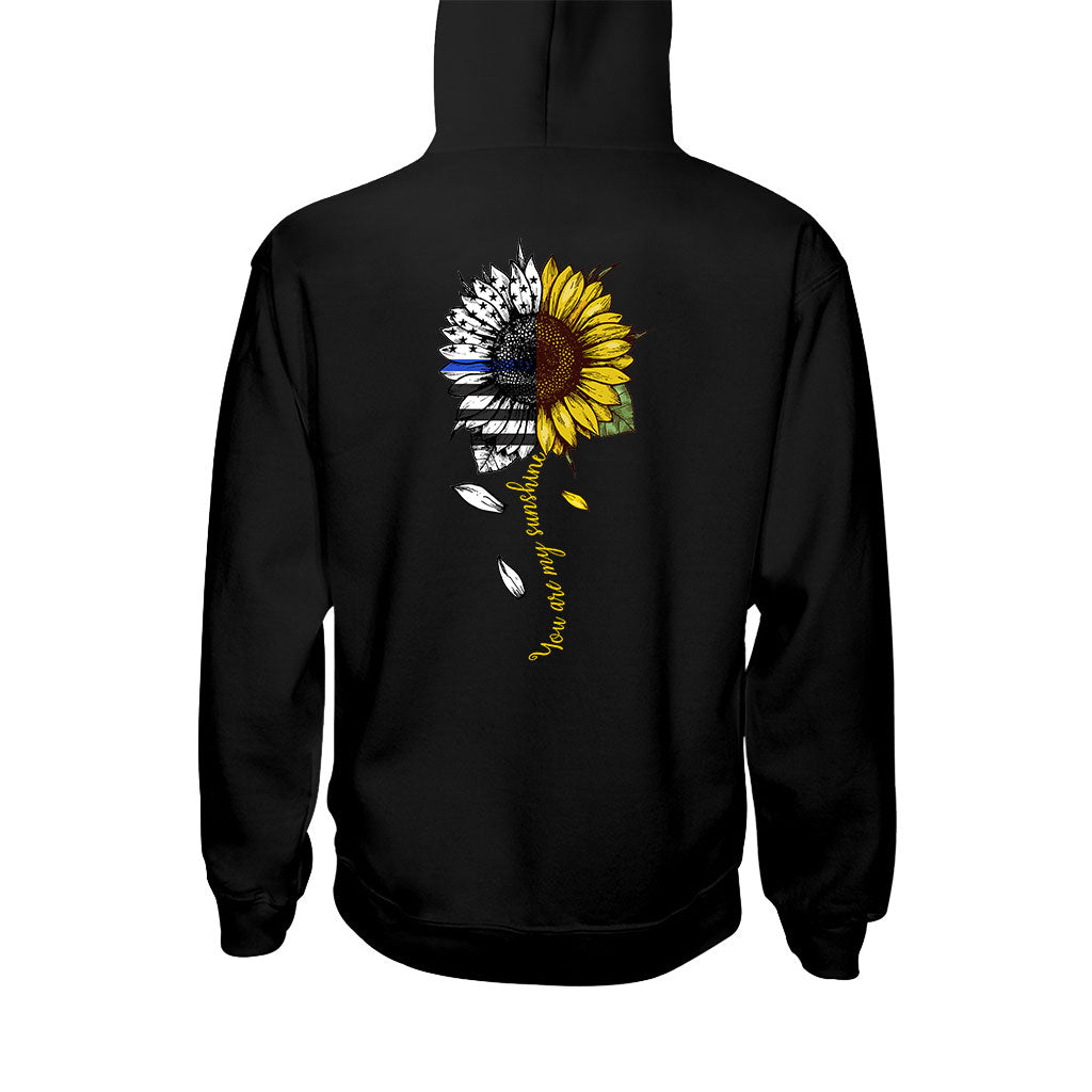 You Are My Sunshine Sunflower - Blue Line Police Officer T-shirt and Hoodie 1121