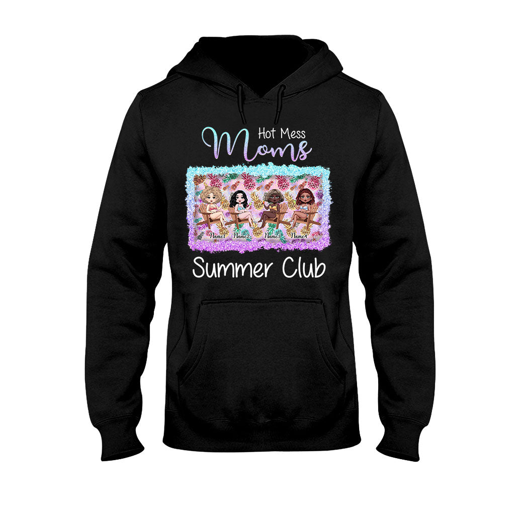 Hot Mess Moms Summer Club - Personalized Bestie T-shirt and Hoodie