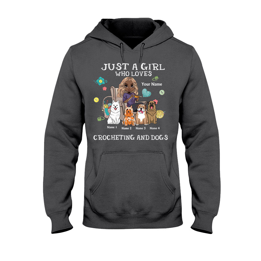 Just A Girl Who Loves Crocheting And Dogs - Personalized T-shirt and Hoodie