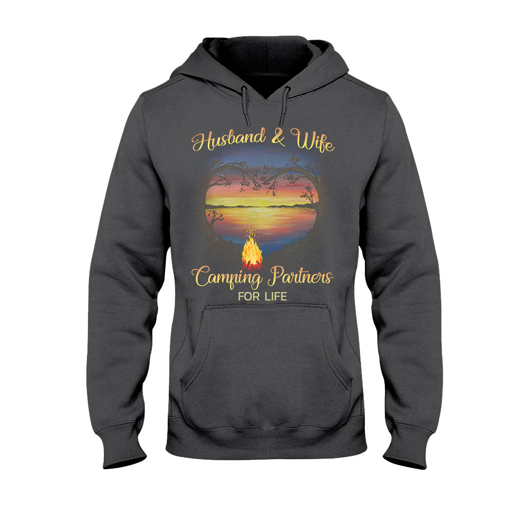 Husband And Wife Camping Partners For Life - T-shirt and Hoodie 1121
